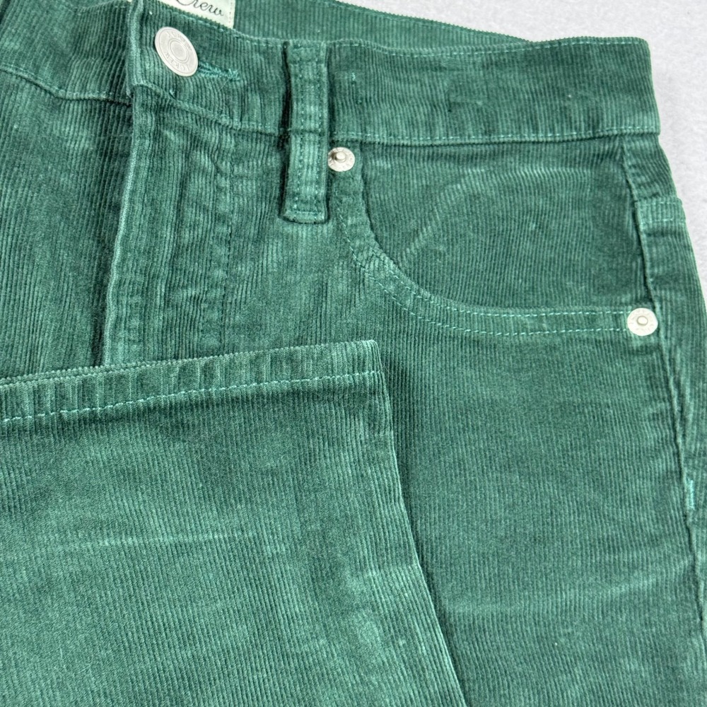 J.Crew Womens Forest Green Corduroy Straight Leg Stretch Pants Size 26